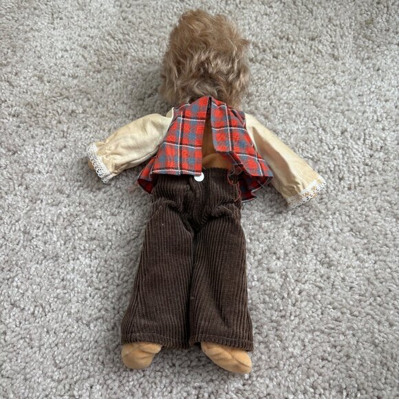 Vintage Steiff 7875728 12” Thin Cloth Doll With Brown Corduroy Pants & Hat - Picture 5 of 11